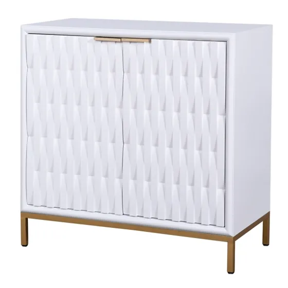 White Wood Basket Weave Cabinet-Kirkland's Home Flash Sale