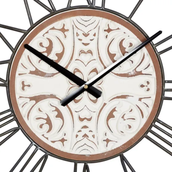 White Wood Farmhouse Square Wall Clock-Kirkland's Home Store