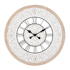 White Wood Vintage Farmhouse Clock-Kirkland's Home Sale