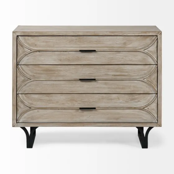Whitewashed Brown 3-Drawer Wood Chest-Kirkland's Home Store