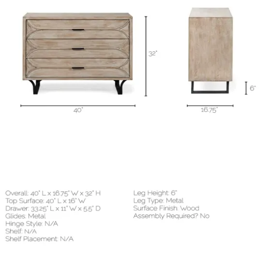 Whitewashed Brown 3-Drawer Wood Chest-Kirkland's Home Store