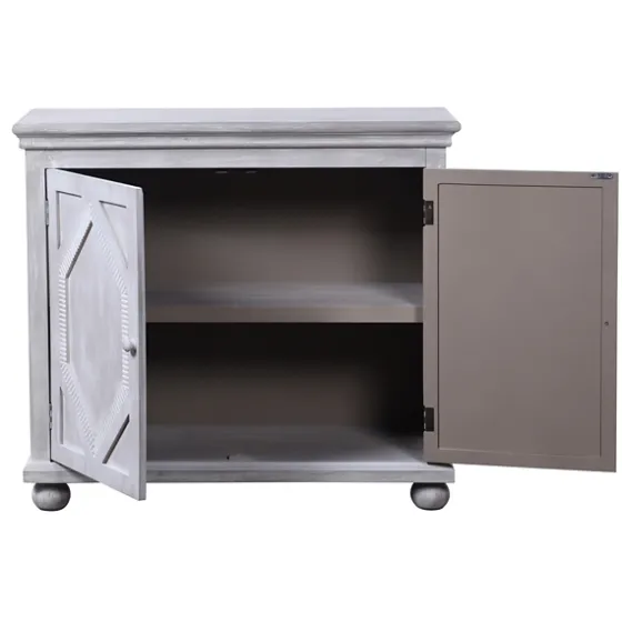 Whitewashed Gray Wood Hexagonal Door Cabinet-Kirkland's Home Clearance