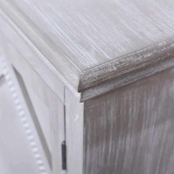 Whitewashed Gray Wood Hexagonal Door Cabinet-Kirkland's Home Clearance