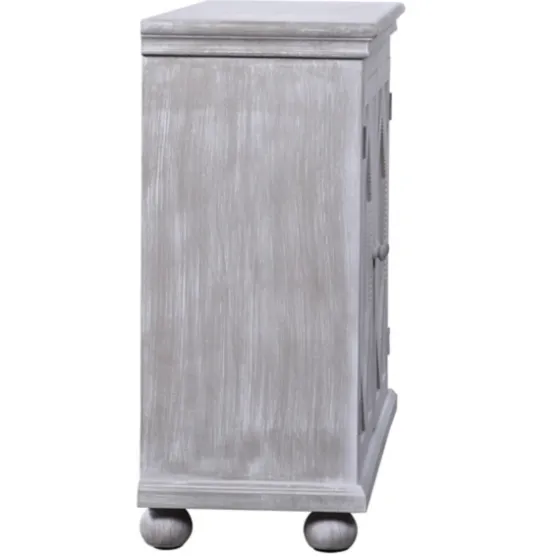 Whitewashed Gray Wood Hexagonal Door Cabinet-Kirkland's Home Clearance