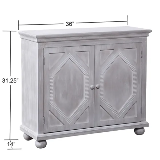 Whitewashed Gray Wood Hexagonal Door Cabinet-Kirkland's Home Clearance