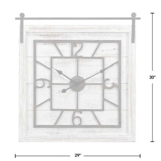 Whitewashed Sliding Barn Door Wall Clock-Kirkland's Home Discount