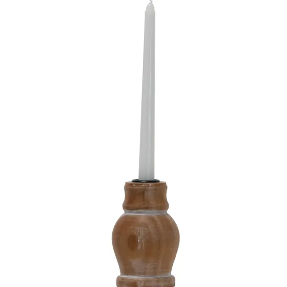 Whitewashed Wood Taper Candle Holder, 5 In.-Kirkland's Home Hot