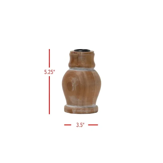 Whitewashed Wood Taper Candle Holder, 5 In.-Kirkland's Home Hot