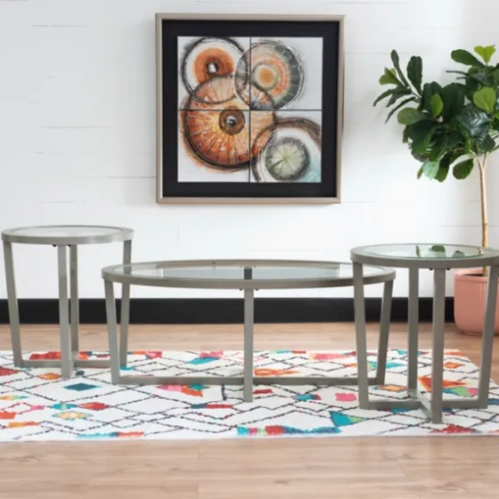 Wood & Glass Top 3-Pc. Table Set-Kirkland's Home Cheap