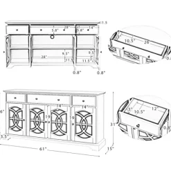 Wood And Glass 4-Door Media Cabinet-Kirkland's Home Clearance