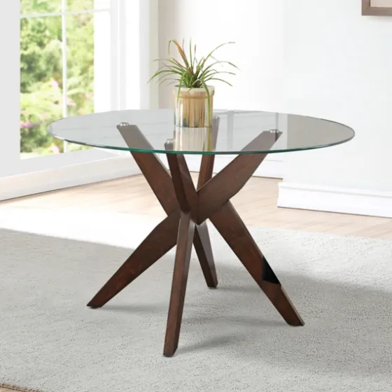 Wood And Glass X-Base Dining Table-Kirkland's Home Sale