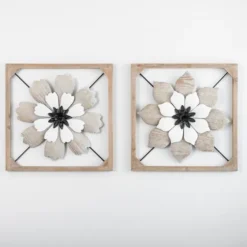 Wood And Metal Flower I Framed Wall Plaque-Kirkland's Home Shop