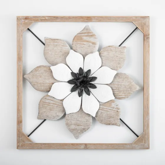 Wood And Metal Flower Ii Framed Wall Plaque-Kirkland's Home Best Sale