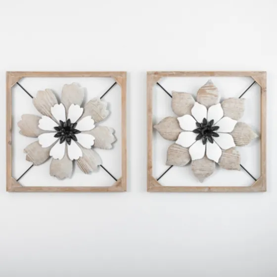 Wood And Metal Flower Ii Framed Wall Plaque-Kirkland's Home Best Sale