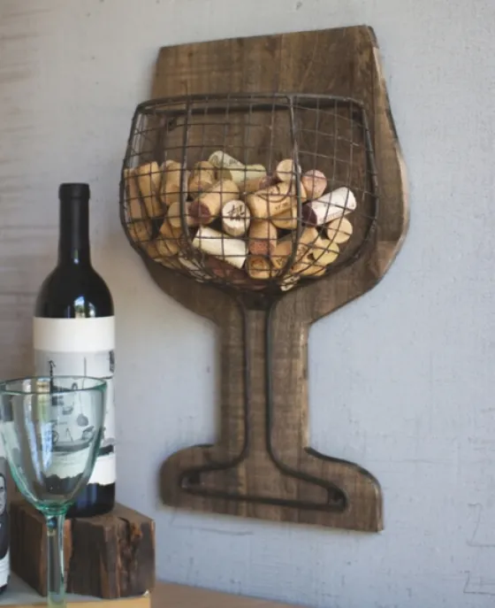 Wood And Wire Wall Wine Cork Holder-Kirkland's Home Hot