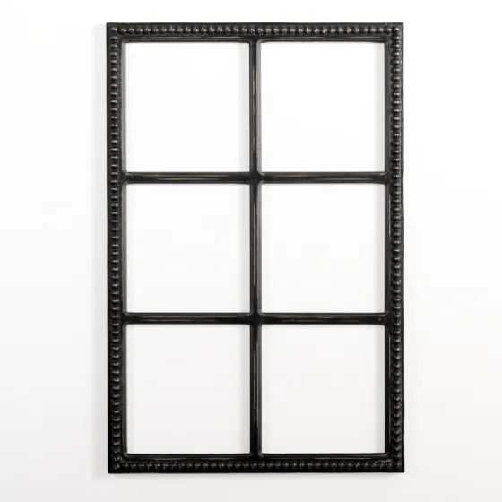 Wood Beaded 6-Pane Window Wall Plaque-Kirkland's Home Fashion