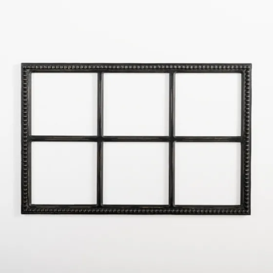Wood Beaded 6-Pane Window Wall Plaque-Kirkland's Home Fashion