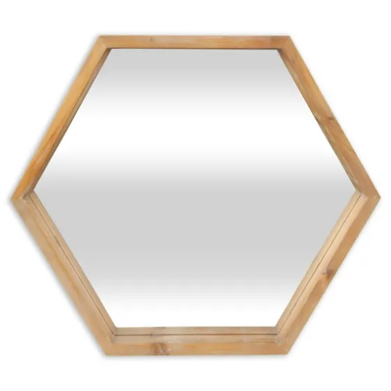 Wood Frame Hexagon Wall Mirror-Kirkland's Home Shop