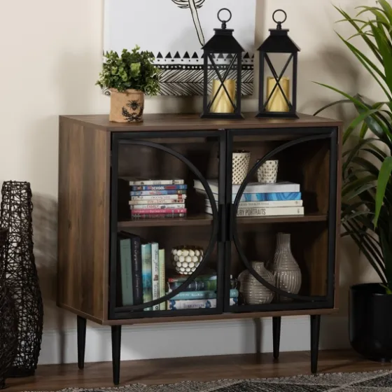 Wood Half Moon Doors Cabinet-Kirkland's Home Fashion