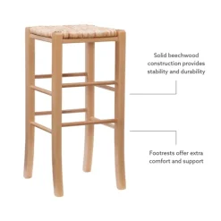 Wood Seagrass Backless 2-Pc. Bar Stool Set-Kirkland's Home Best