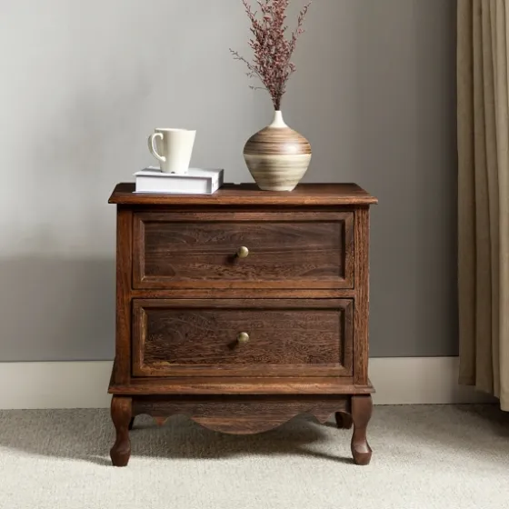 Wood Traditional 2-Drawer Nightstand-Kirkland's Home Sale
