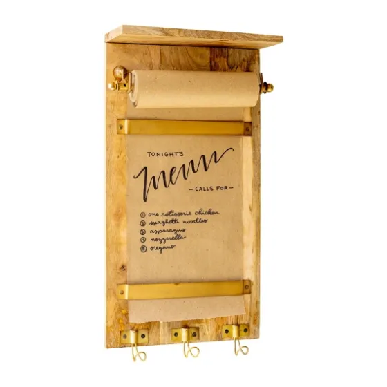 Wooden Wall Note Roll With Hooks-Kirkland's Home New
