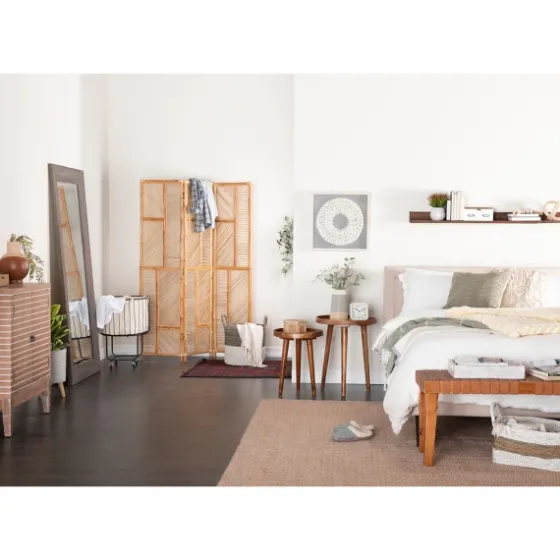Woven Leather Textured Wood Bench-Kirkland's Home Clearance