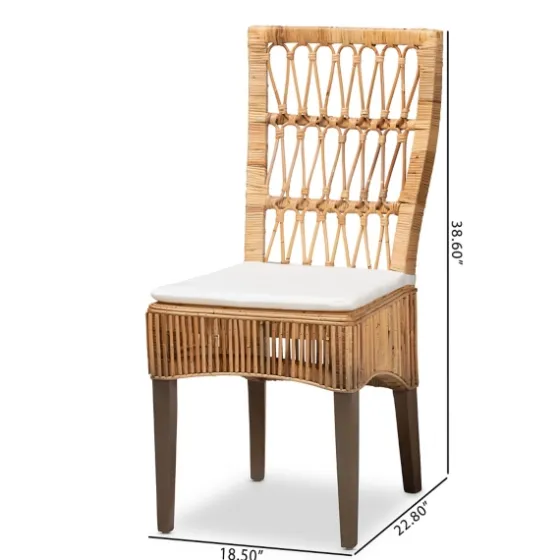 Woven Rattan White Cushion Dining Chairs, Set Of 2-Kirkland's Home Hot