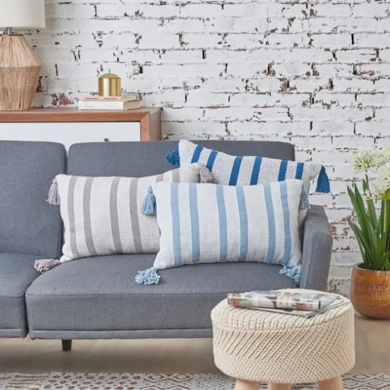 Woven Tasseled Lumbar Pillow-Kirkland's Home Outlet