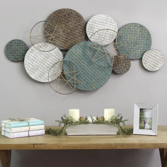 Woven Textured Metal Plates Wall Sculpture-Kirkland's Home Discount