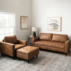 Wyatt Faux Leather Sofa-Kirkland's Home Sale