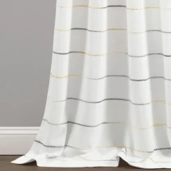 Yellow And Gray Stripe Curtain Panel Set, 84 In.-Kirkland's Home New