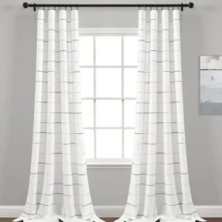 Yellow And Gray Stripe Curtain Panel Set, 95 In.-Kirkland's Home Store