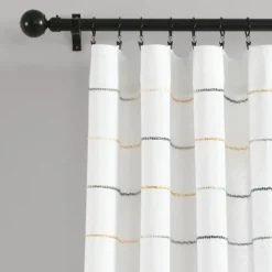 Yellow And Gray Stripe Curtain Panel Set, 95 In.-Kirkland's Home Store